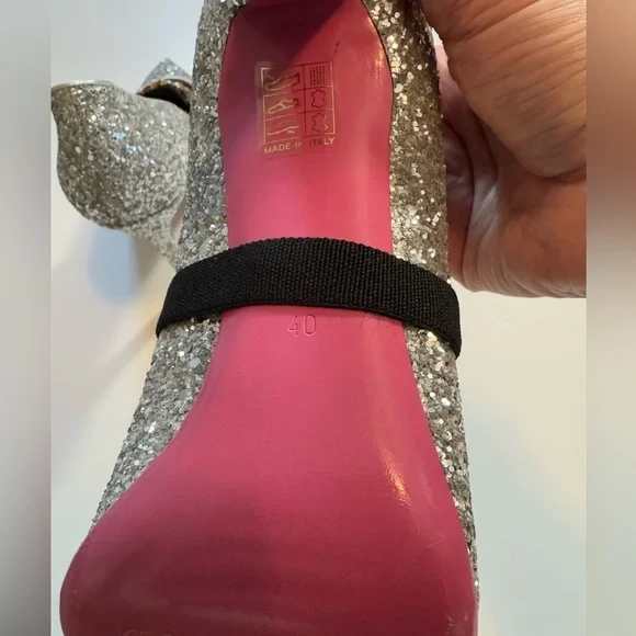 Gucci Argento silver glitter pumps with removable heart crystal detail - Picture 12 of 12